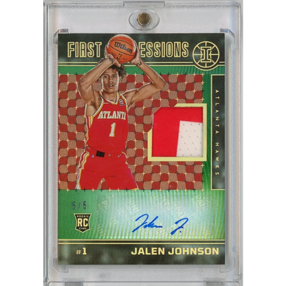 2021 Panini Illusions Jalen Johnson FIJJLJ 5 5 First Impressions Green RPA Rookie RC Basketball Card | Hall of Fame Sports Memorabilia | vintageantiquesgifts.com