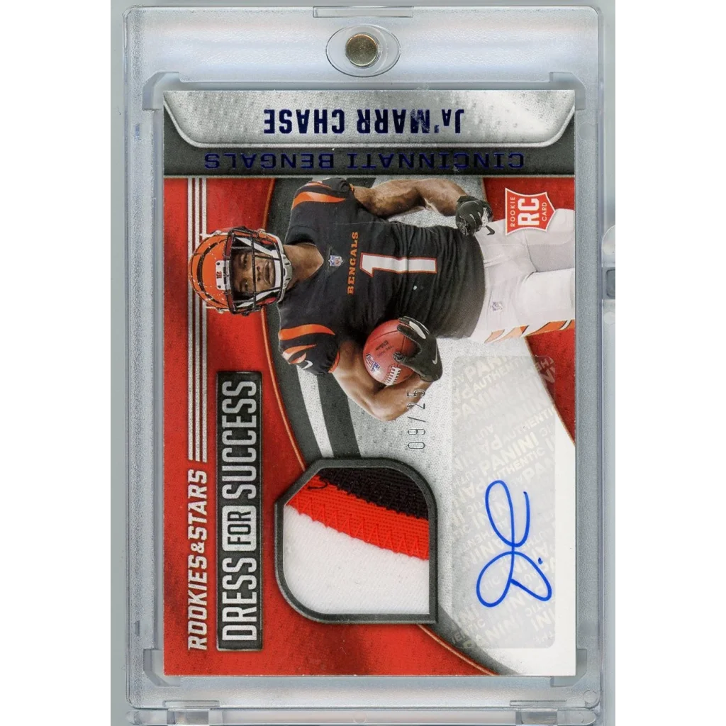 2021 Panini Rookies & Stars Dress for Success Ja'Marr Chase #DS-JC /25 Auto Rookie RC Football Card