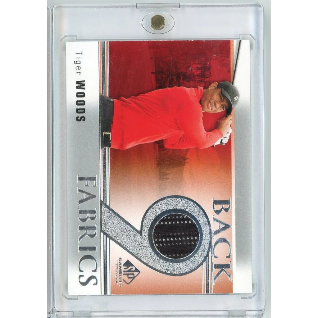 2021 Upper Deck SP Game Used Back 9 Fabrics Tiger Woods B9TW Event Worn Relic Golf Card | Hall of Fame Sports Memorabilia | vintageantiquesgifts.com