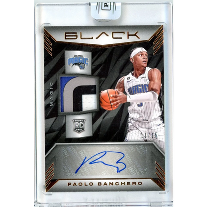 2022 Panini Black Paolo Banchero #RMA-PBC /15 Rookie Patch Auto RPA Rookie RC Basketball Card