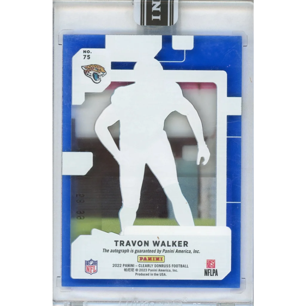Football trading card of Travon Walker with third party authentication for authenticity