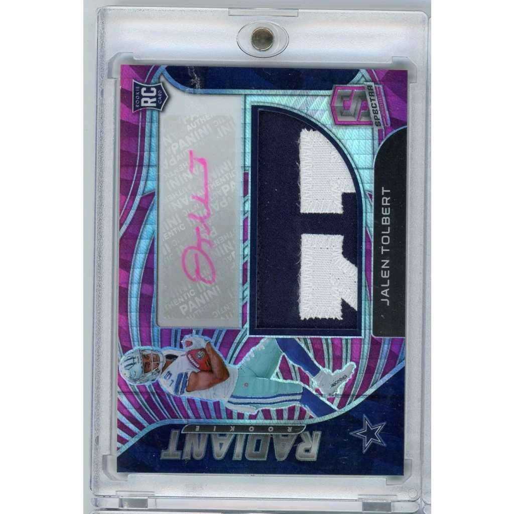 2022 Panini Spectra Radiant Rookie Jalen Tolbert #RAD-JTO /25 RPA Autographed Rookie RC Football Card