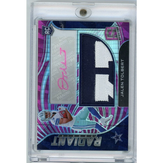 2022 Panini Spectra Radiant Rookie Jalen Tolbert #RAD-JTO /25 RPA Autographed Rookie RC Football Card