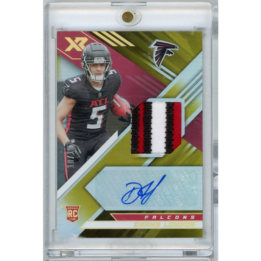 2022 Panini XR Gold Drake London #RSA-DL #'d 10/10 RPA Auto Rookie RC Football Card