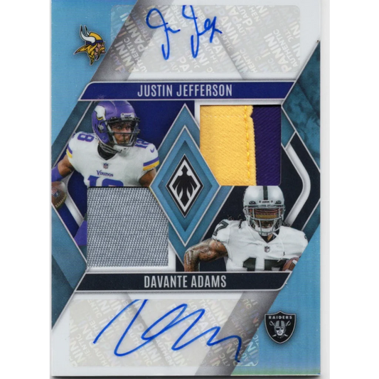 2023 Panini Phoenix Justin Jefferson/Davante Adams #DPAJJDA Dual Patch Auto /50 Football Card