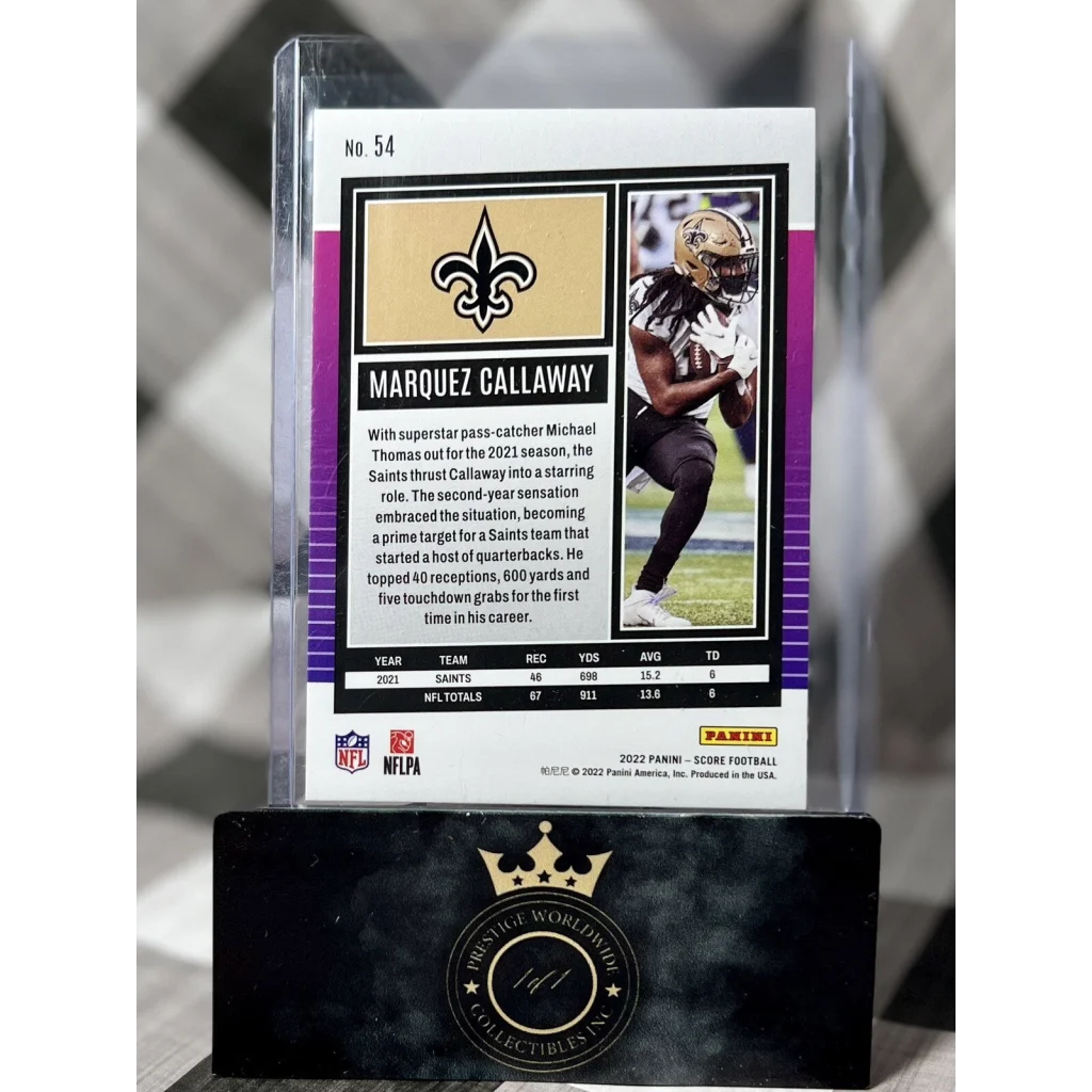 2023 Panini Prestige Marquez Callaway Gold Holographic Card from Prestige Worldwide Collectibles