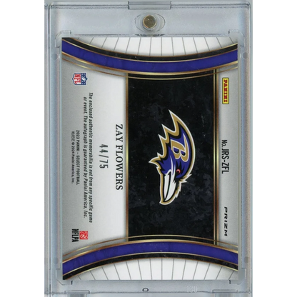 2023 Panini Select Zay Flowers #JRSZFL /75 RPA Auto Rookie RC Football Card | Certified Authentic Signed Memorabilia | vintageantiquesgifts.com