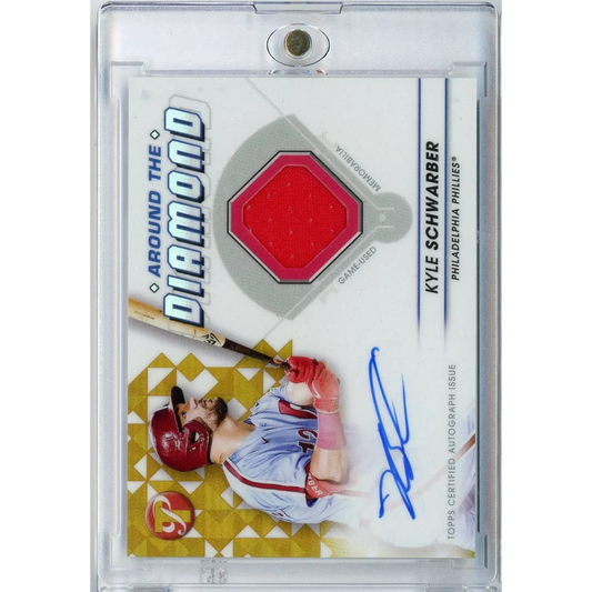 2023 Topps Pristine Kyle Schwarber #ADR-KS /50 Around the Diamond Auto Relic Philadelphia Phillies Baseball Card