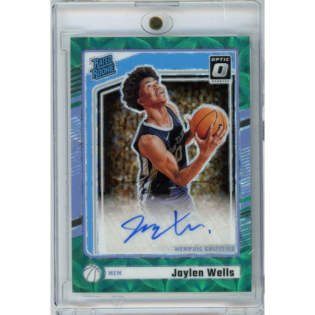 2024 Donruss Optic Jaylen Wells #327 /25 Green Scope Auto Rookie RC Basketball Card | Hall of Fame Sports Memorabilia | vintageantiquesgifts.com