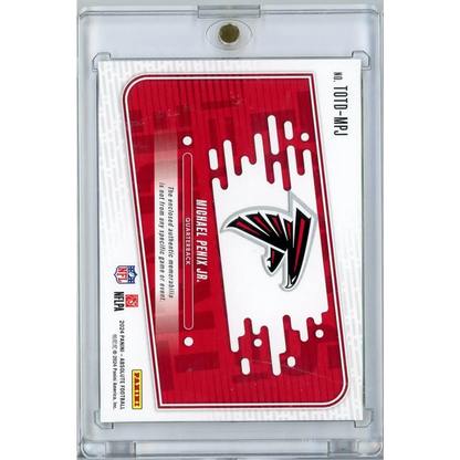 Red and white Michael Penix Jr. NFL trading card, 2024 Panini Absolute RPA auto /99 RC