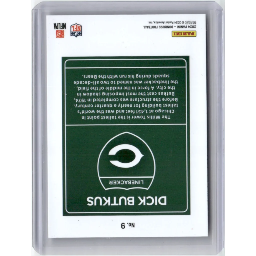 Graded Dick Butkus Downtown Donruss Bears football trading card in clear slab