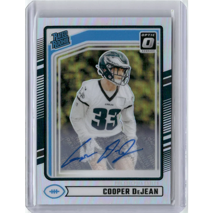 2024 Panini Donruss Optic Prizm Cooper DeJean #305 Auto Rookie RC Football Card | Hall of Fame Sports Memorabilia | vintageantiquesgifts.com