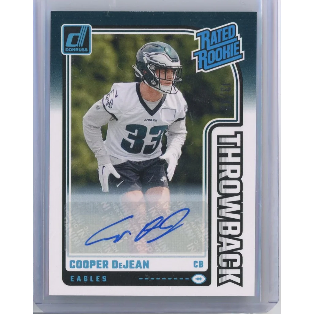 2024 Panini Donruss Throwback Cooper DeJean #47 /49 Auto Rookie RC Football Card