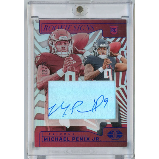 2024 Panini Illusions Michael Penix Jr #RSMPJ /75 Rookie Signs Auto Atlanta Falcons Rookie RC Football Card