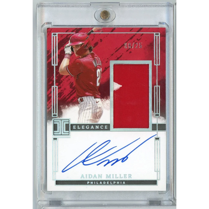 2024 Panini Impeccable Aidan Miller EPJAM 25 Elegance Relic Auto Rookie RC Baseball Card | Hall of Fame Sports Memorabilia | vintageantiquesgifts.com