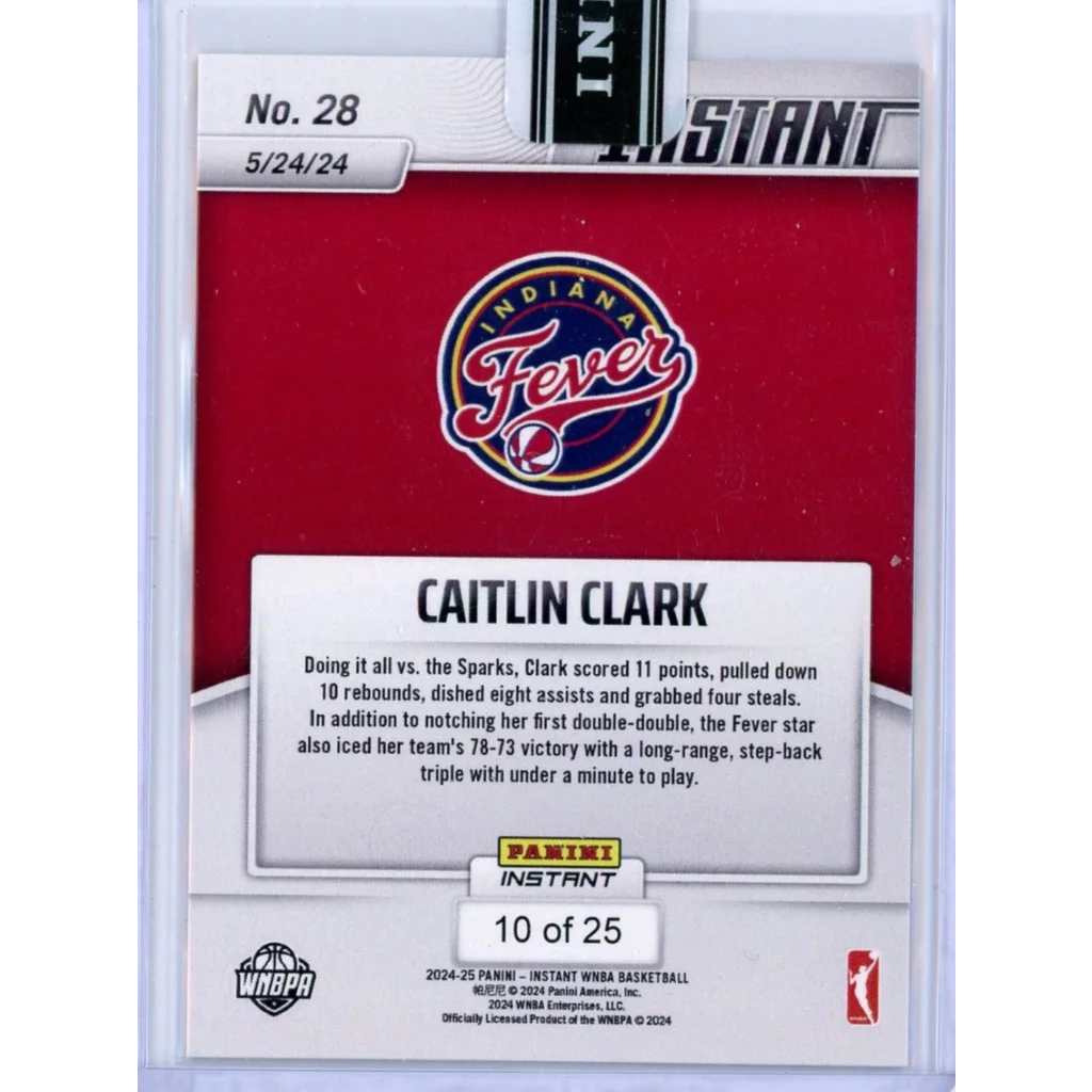 2024 Panini Instant Caitlin Clark #28 Jungle #/25 Rookie RC Basketball Card | Limited Edition /25 Jungle Basketball Card | vintageantiquesgifts.com