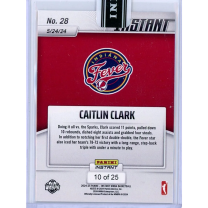 2024 Panini Instant Caitlin Clark #28 Jungle #/25 Rookie RC Basketball Card | Limited Edition /25 Jungle Basketball Card | vintageantiquesgifts.com
