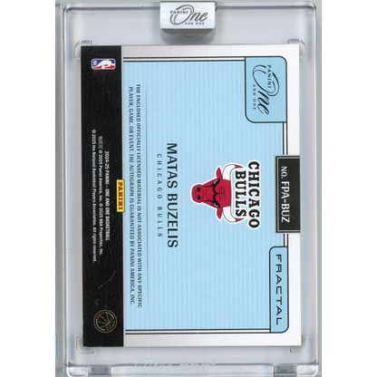 2024 Panini One and One Matas Buzelis #FPABUZ /25 Fractal RPA Auto Rookie RC Basketball Card | Certified Authentic Signed Memorabilia | vintageantiquesgifts.com