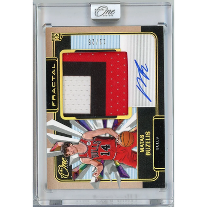 2024 Panini One and One Matas Buzelis #FPABUZ /25 Fractal RPA Auto Rookie RC Basketball Card | Hall of Fame Sports Memorabilia | vintageantiquesgifts.com