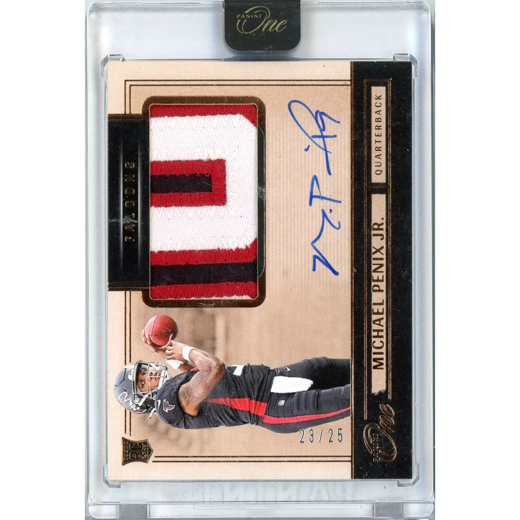 2024 Panini One Michael Penix Jr #2 /25 RPA Rookie Patch Auto Rookie RC Football Card | Hall of Fame Sports Memorabilia | vintageantiquesgifts.com