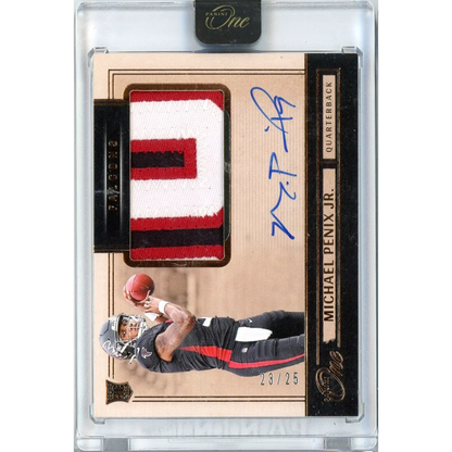 2024 Panini One Michael Penix Jr #2 /25 RPA Rookie Patch Auto Rookie RC Football Card | Hall of Fame Sports Memorabilia | vintageantiquesgifts.com