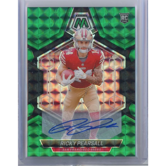 2024 Panini Mosaic Ricky Pearsall #331 25/25 Green Auto Rookie RC Football Card