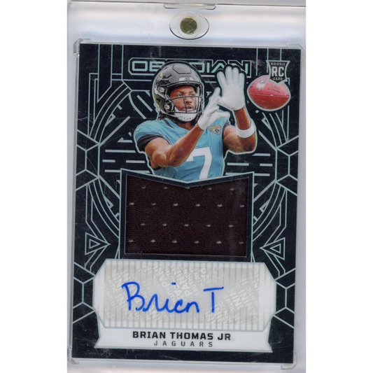 2024 Panini Obsidian Brian Thomas Jr black silver rookie patch auto /299 RC card