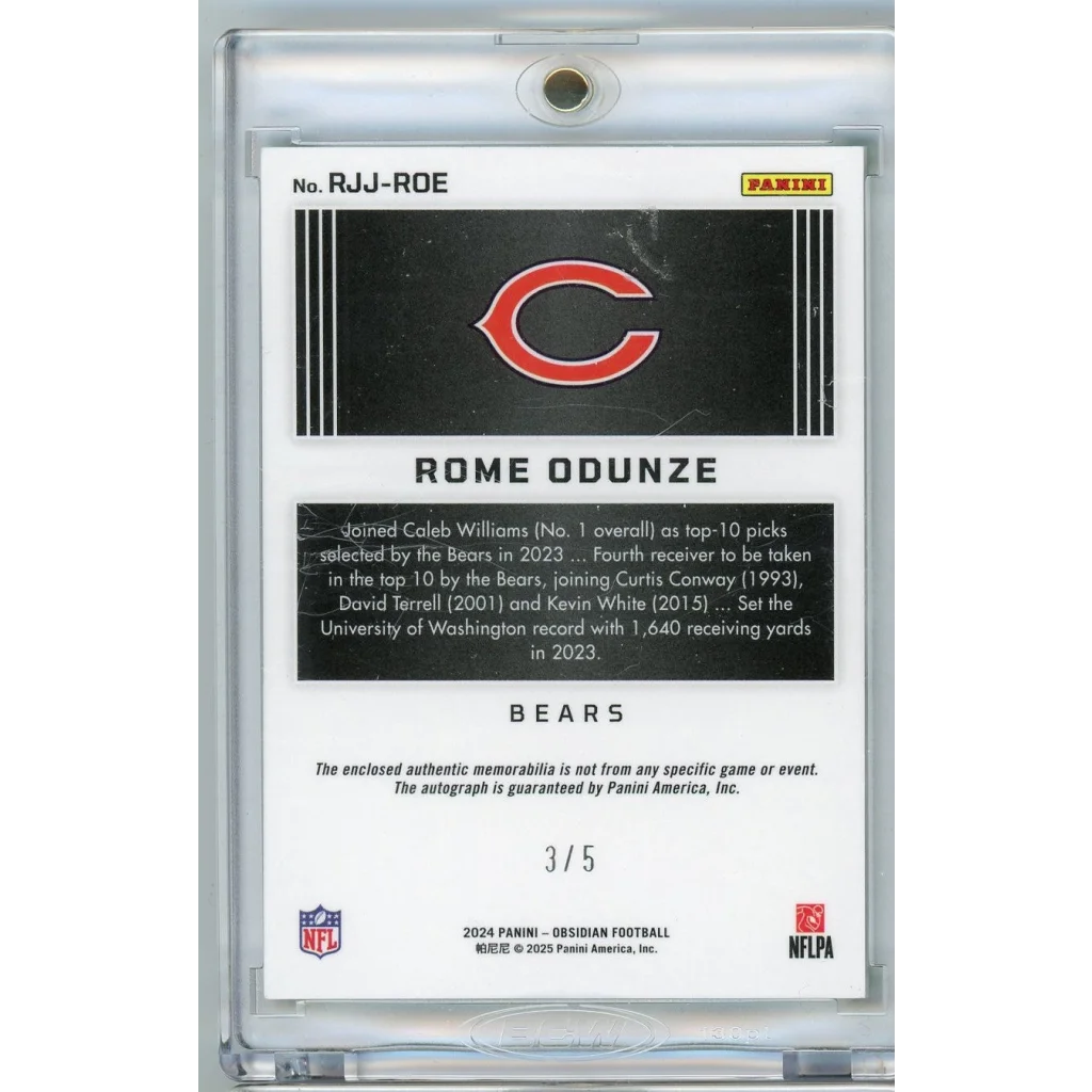 Autographed Rome Odunze Chicago Bears rookie card /5