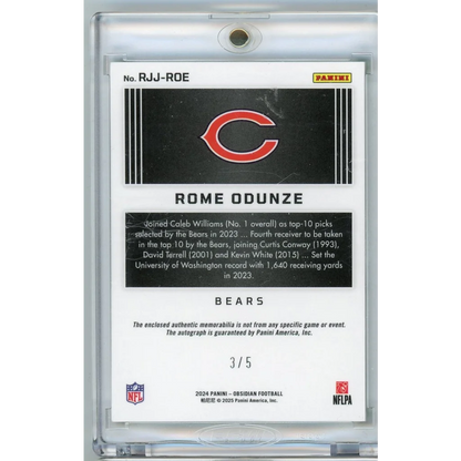 Autographed Rome Odunze Chicago Bears rookie card /5