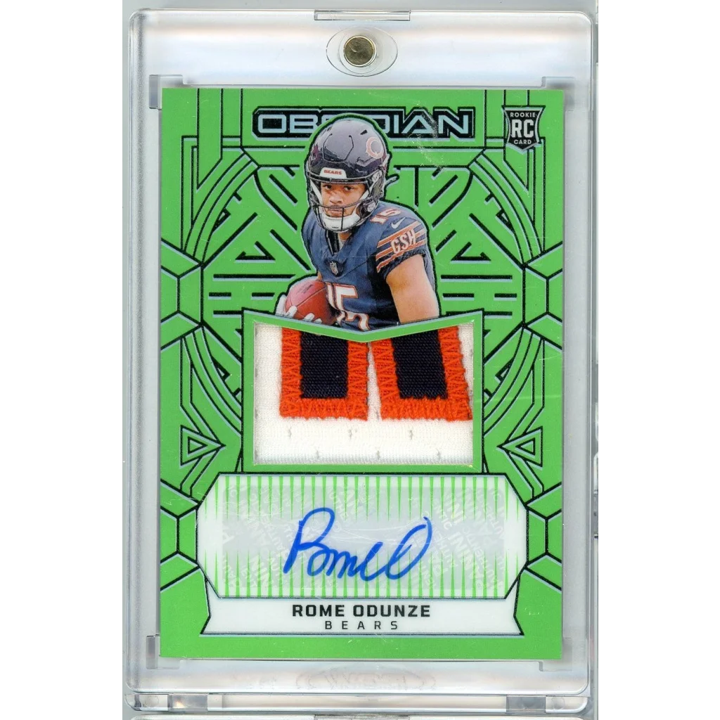 2024 Panini Obsidian Rome Odunze RPA Auto /5 Rookie RC Football Card