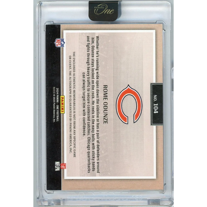 2024 Panini One Rome Odunze #104 /49 Red Rookie Patch Auto Rookie RC Football Card | Certified Authentic Signed Memorabilia | vintageantiquesgifts.com