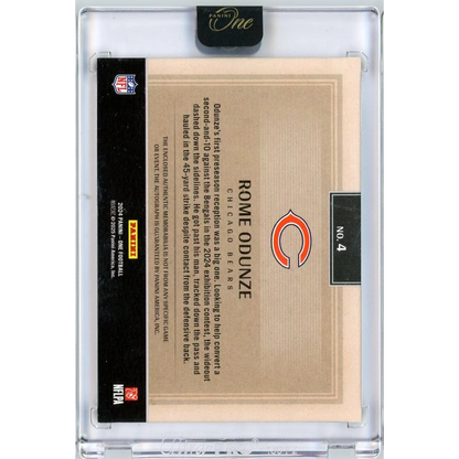 2024 Panini One Rome Odunze #4 /49 Green Rookie Patch Auto Rookie RC Football Card | Certified Authentic Signed Memorabilia | vintageantiquesgifts.com