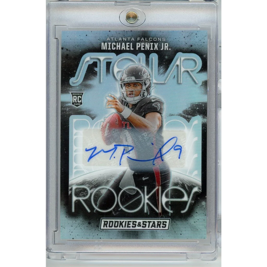 2024 Panini Rookies & Stars Michael Penix Jr #SRMPJ /99 Stellar Rookies Auto Atlanta Falcons Rookie RC Football Card