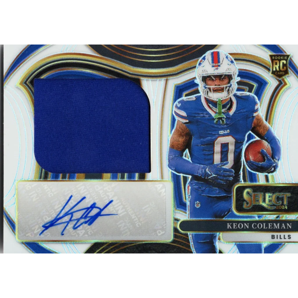 2024 Panini Select Keon Coleman #JRSSKCN Jumbo Patch White Auto /75 Buffalo Bills Rookie RC Football Card