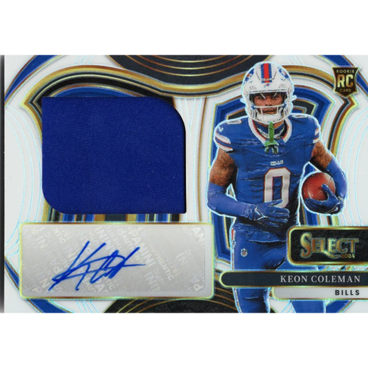 2024 Panini Select Keon Coleman #JRSSKCN Jumbo Patch White Auto /75 Buffalo Bills Rookie RC Football Card