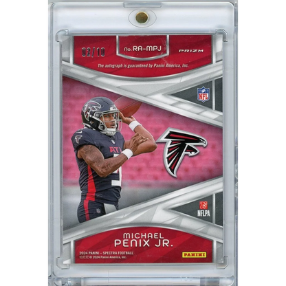 2024 Panini Spectra Orange Auto Michael Penix Jr #RAMPJ /10 Rookie RC Football Card | Certified Authentic Signed Memorabilia | vintageantiquesgifts.com