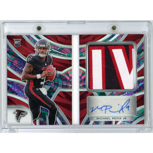 2024 Panini Spectra Rookie Genesis Michael Penix Jr #RGH-MPJ RPA Booklet Auto /5 Rookie RC Football Card | Hall of Fame Sports Memorabilia | vintageantiquesgifts.com