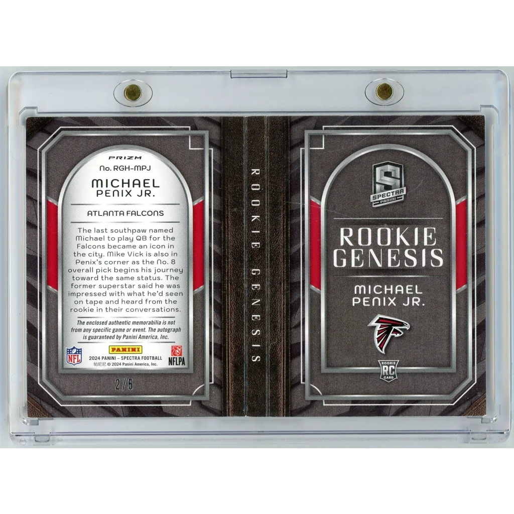 Rare 2024 Panini Spectra Michael Penix Jr rookie auto booklet /5