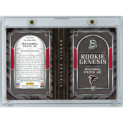 Rare 2024 Panini Spectra Michael Penix Jr rookie auto booklet /5