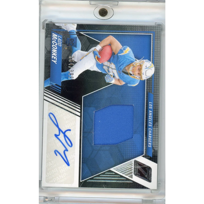 Ladd McConkey Panini Zenith Rookie RC football card with autograph and jersey swatch