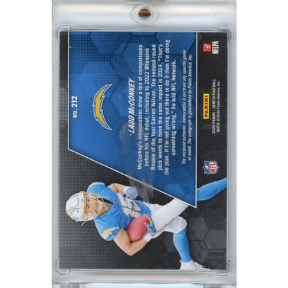 Ladd McConkey Panini Zenith Rookie RC Football card with auto and jersey details