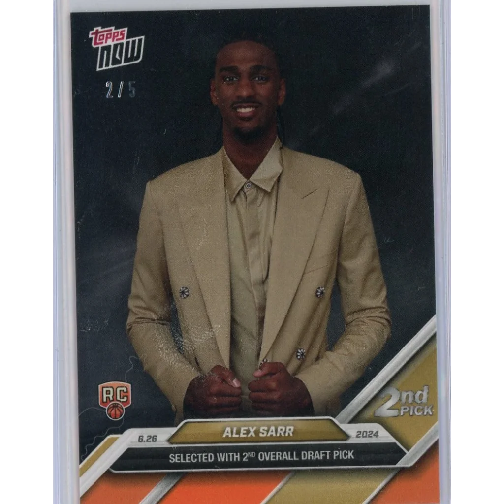 2024 Topps Now Alex Sarr #D2 Orange #/5 Rookie RC Basketball Card | Hall of Fame Sports Memorabilia | vintageantiquesgifts.com