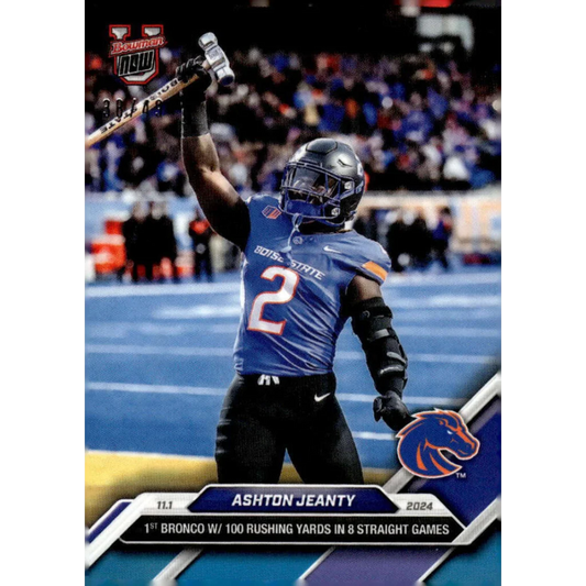 2024 Topps Bowman U Now Ashton Jeanty #34 Blue #/49 Boise State Broncos Rookie RC Football Card | Hall of Fame Sports Memorabilia | vintageantiquesgifts.com