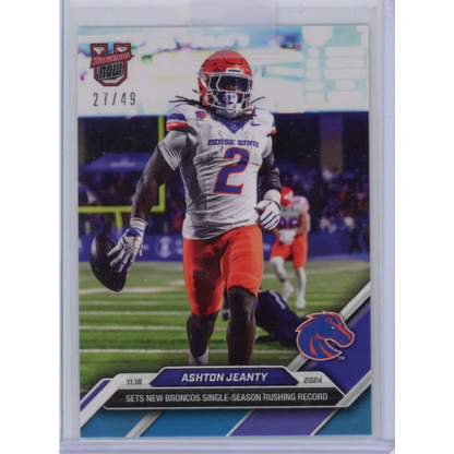 Ashton Jeanty Boise State Broncos #43 Blue /49 Rookie RC Football Card