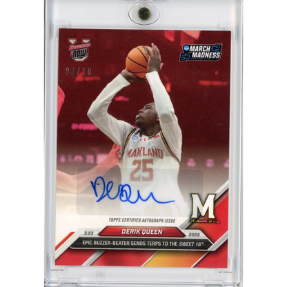 Autographed Derik Queen Topps Now Red Auto basketball card for basketball fans