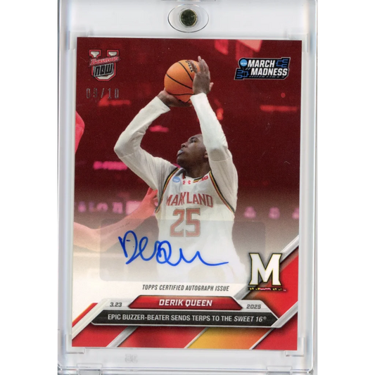 2024 Topps Bowman U Now Derik Queen #98A Red Auto /10 Rookie RC Basketball Card | Hall of Fame Sports Memorabilia | vintageantiquesgifts.com