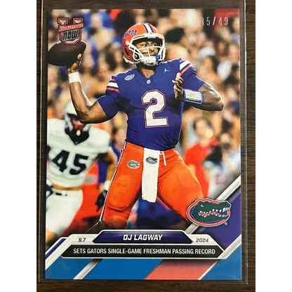 2024 Topps Bowman U Now DJ Lagway #7 Blue #/49 Florida Gators Rookie RC Football Card | Hall of Fame Sports Memorabilia | vintageantiquesgifts.com