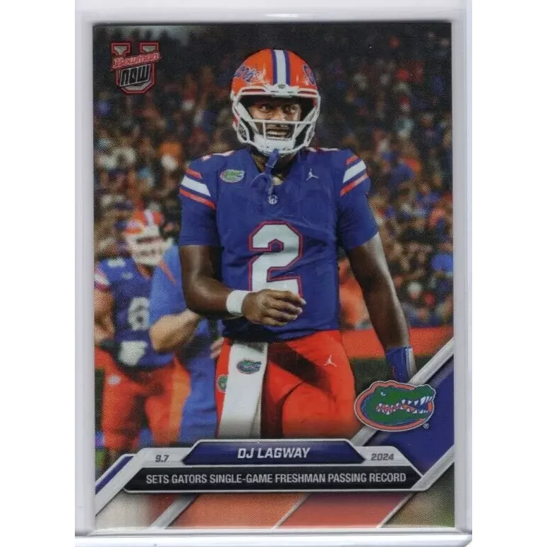 2024 Topps Bowman U Now DJ Lagway #7SP Florida Gators Rookie RC Football Card | Hall of Fame Sports Memorabilia | vintageantiquesgifts.com