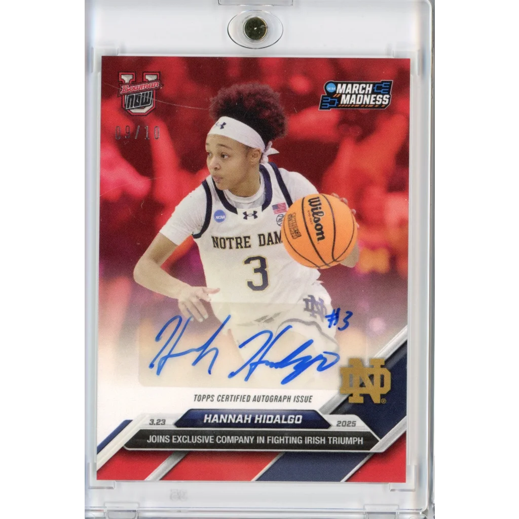 2024 Topps Bowman U Now Hannah Hidalgo #99A Red Auto /10 Rookie RC Basketball Card | Hall of Fame Sports Memorabilia | vintageantiquesgifts.com