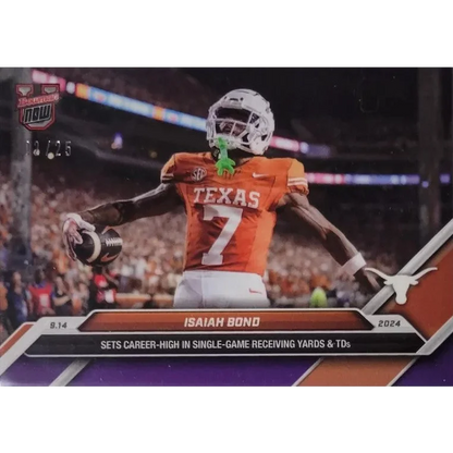 2024 Topps Bowman U Now Isaiah Bond #13 Purple #/25 Texas Longhorns Football Card | Hall of Fame Sports Memorabilia | vintageantiquesgifts.com